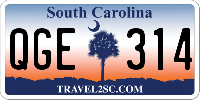 SC license plate QGE314