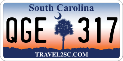 SC license plate QGE317