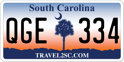 SC license plate QGE334