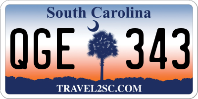 SC license plate QGE343