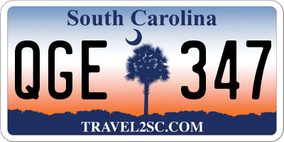 SC license plate QGE347