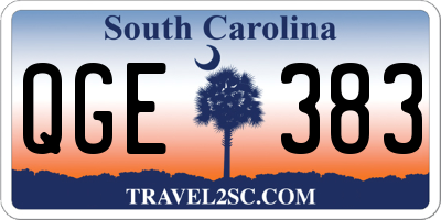 SC license plate QGE383