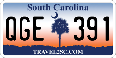 SC license plate QGE391