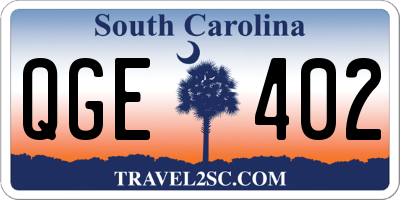 SC license plate QGE402