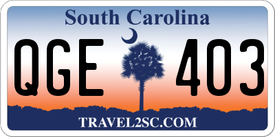SC license plate QGE403