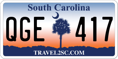 SC license plate QGE417