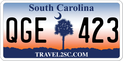 SC license plate QGE423