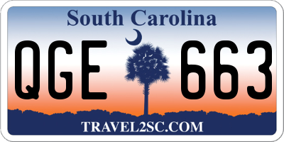 SC license plate QGE663