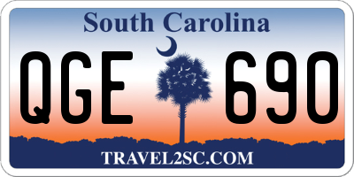 SC license plate QGE690