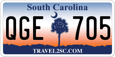 SC license plate QGE705