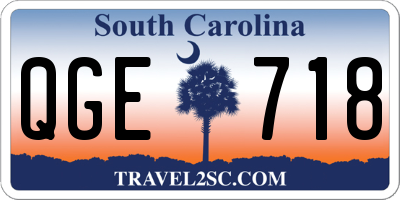 SC license plate QGE718
