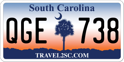 SC license plate QGE738