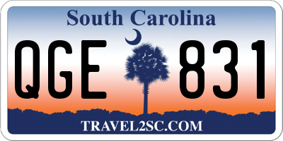 SC license plate QGE831