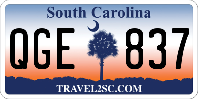 SC license plate QGE837