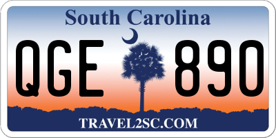 SC license plate QGE890
