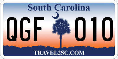 SC license plate QGF010