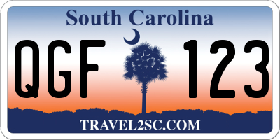 SC license plate QGF123