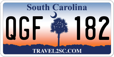 SC license plate QGF182