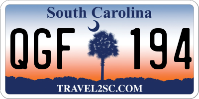 SC license plate QGF194
