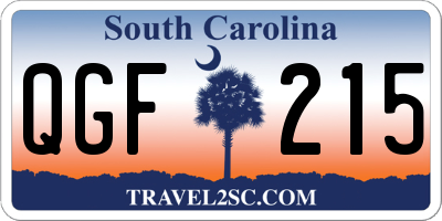 SC license plate QGF215