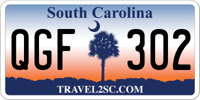 SC license plate QGF302