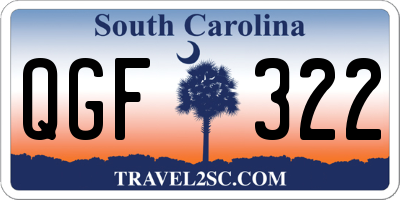 SC license plate QGF322