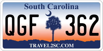 SC license plate QGF362