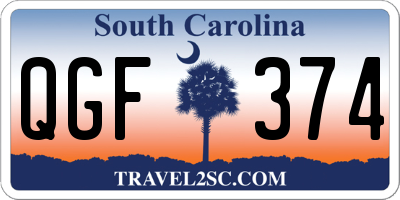 SC license plate QGF374