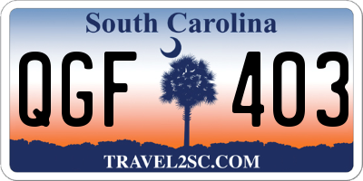SC license plate QGF403
