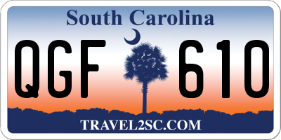 SC license plate QGF610