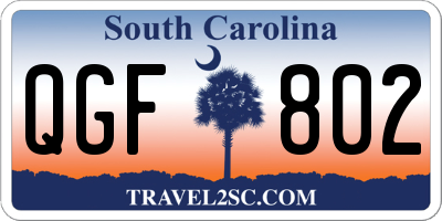 SC license plate QGF802