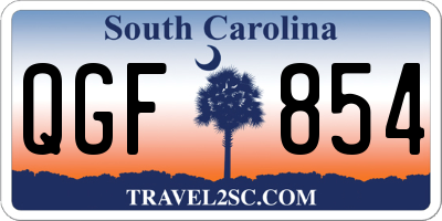 SC license plate QGF854