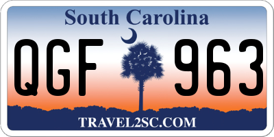 SC license plate QGF963