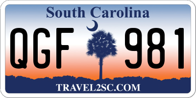 SC license plate QGF981
