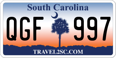 SC license plate QGF997