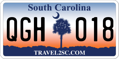 SC license plate QGH018