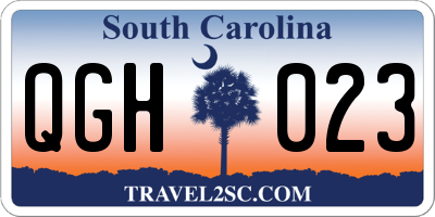 SC license plate QGH023