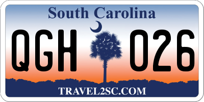 SC license plate QGH026