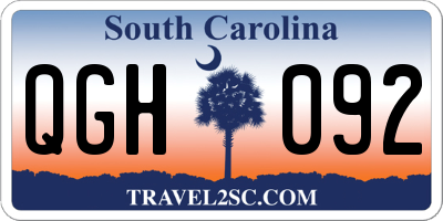 SC license plate QGH092