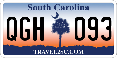 SC license plate QGH093