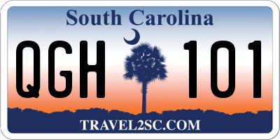 SC license plate QGH101