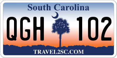 SC license plate QGH102