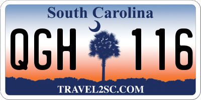 SC license plate QGH116