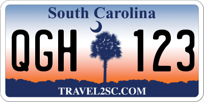SC license plate QGH123