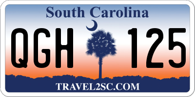SC license plate QGH125