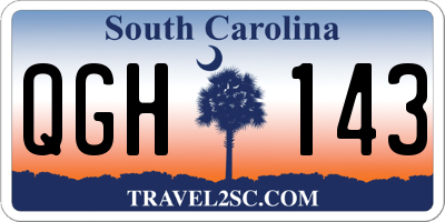 SC license plate QGH143