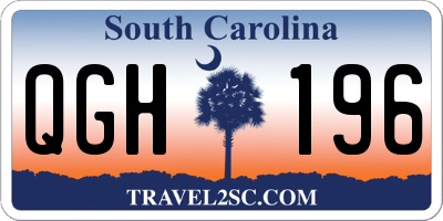 SC license plate QGH196
