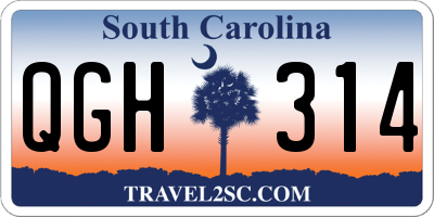 SC license plate QGH314