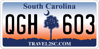 SC license plate QGH603