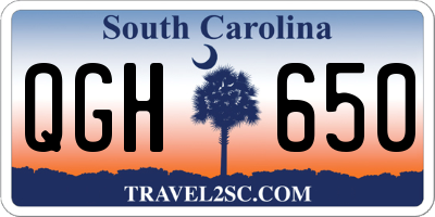 SC license plate QGH650